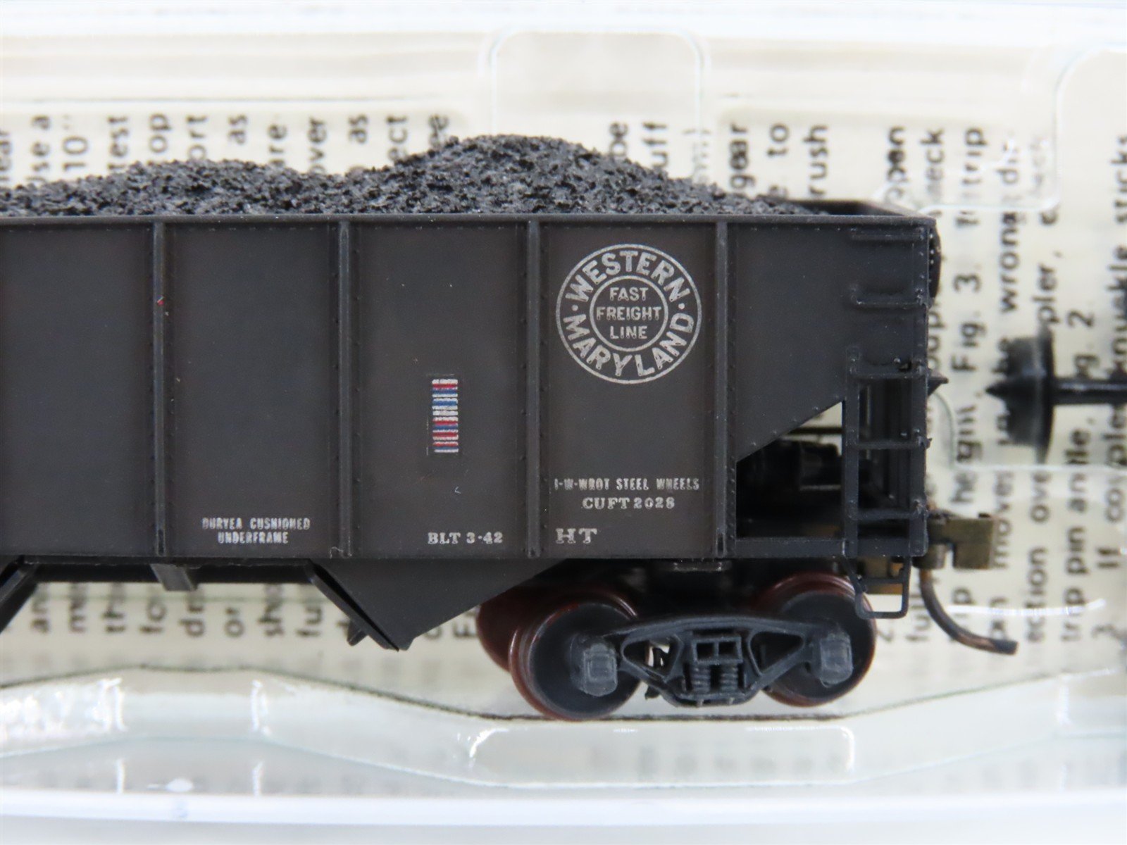 N Micro-Trains/Kadee 56092 WM Western Maryland 2-Bay Hopper #10140 Weathered