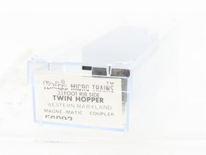 N Micro-Trains/Kadee 56092 WM Western Maryland 2-Bay Hopper #10140 Weathered