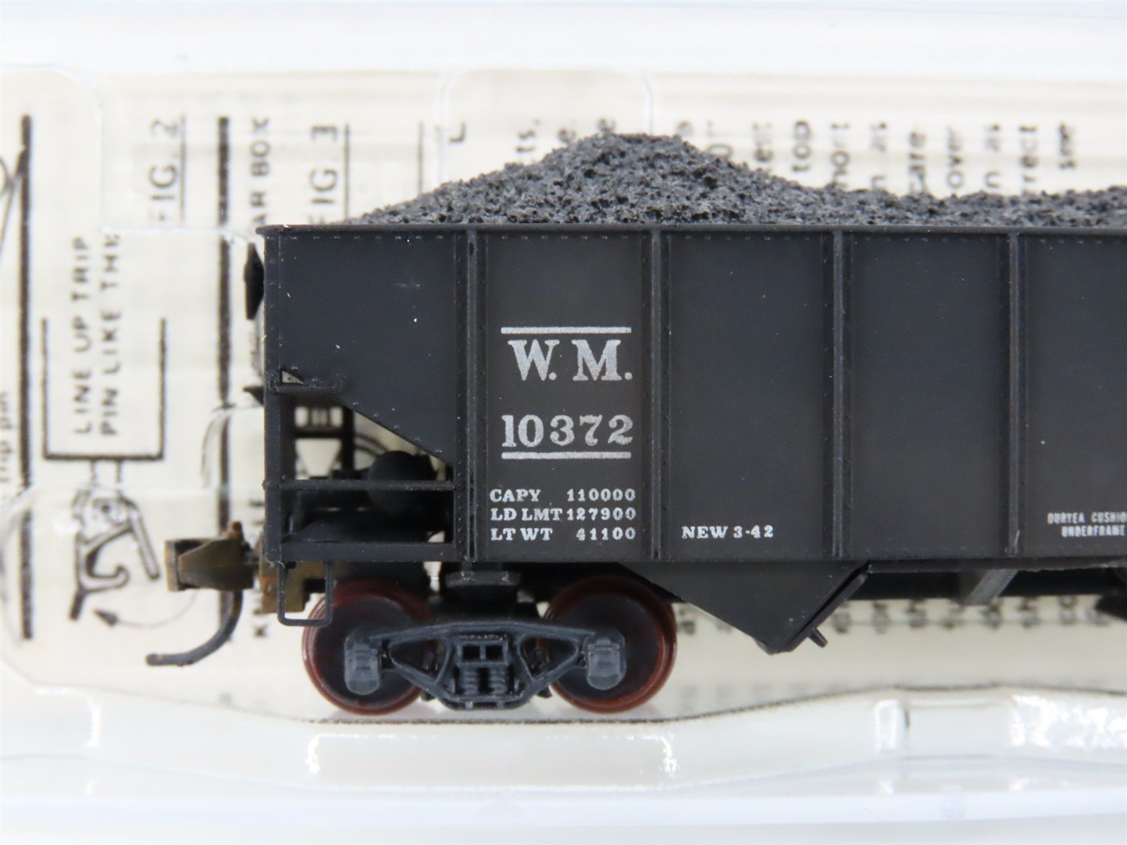 N Micro-Trains/Kadee 56092 WM Western Maryland 2-Bay Hopper #10140 Weathered