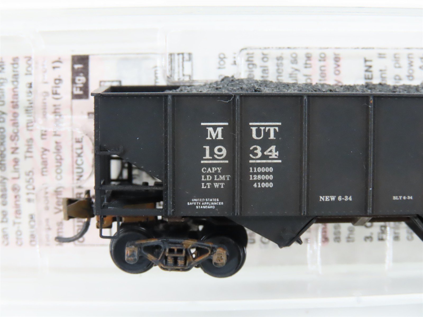 N Micro-Trains MTL MUT Milwaukee Union Terminal 2-Bay Hopper #1934 Weathered