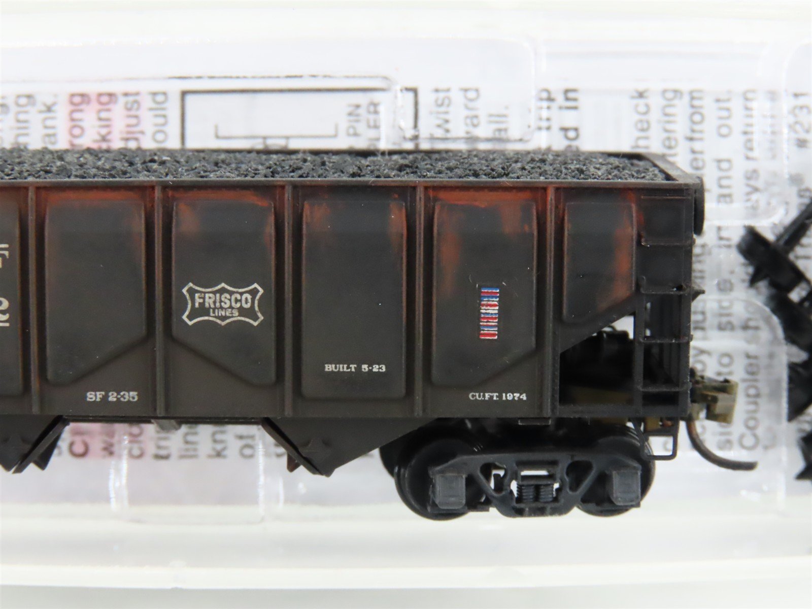 N Scale Micro-Trains MTL 08500050 SLSF Frisco 2-Bay Hopper #87422 Weathered
