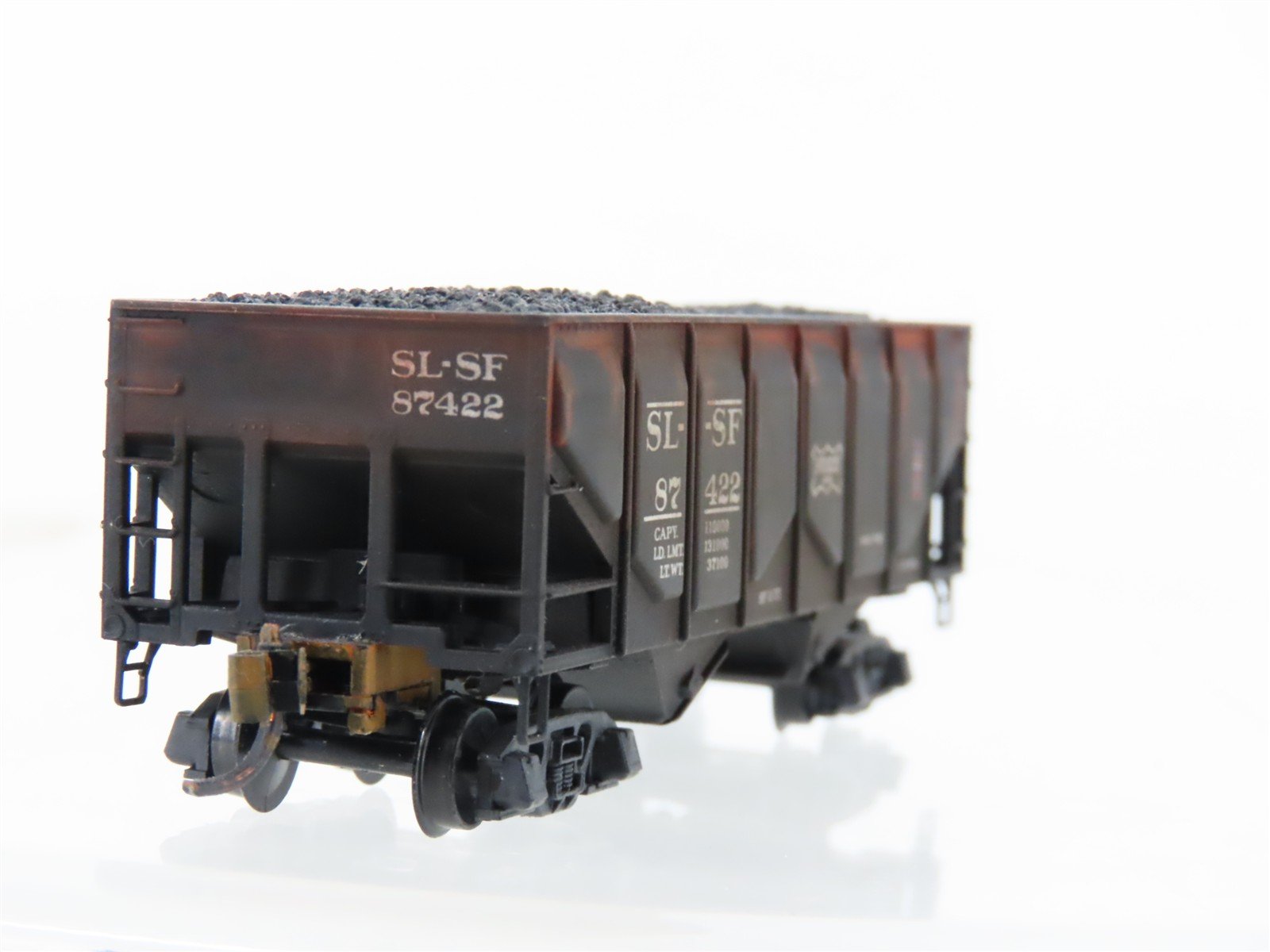 N Scale Micro-Trains MTL 08500050 SLSF Frisco 2-Bay Hopper #87422 Weathered