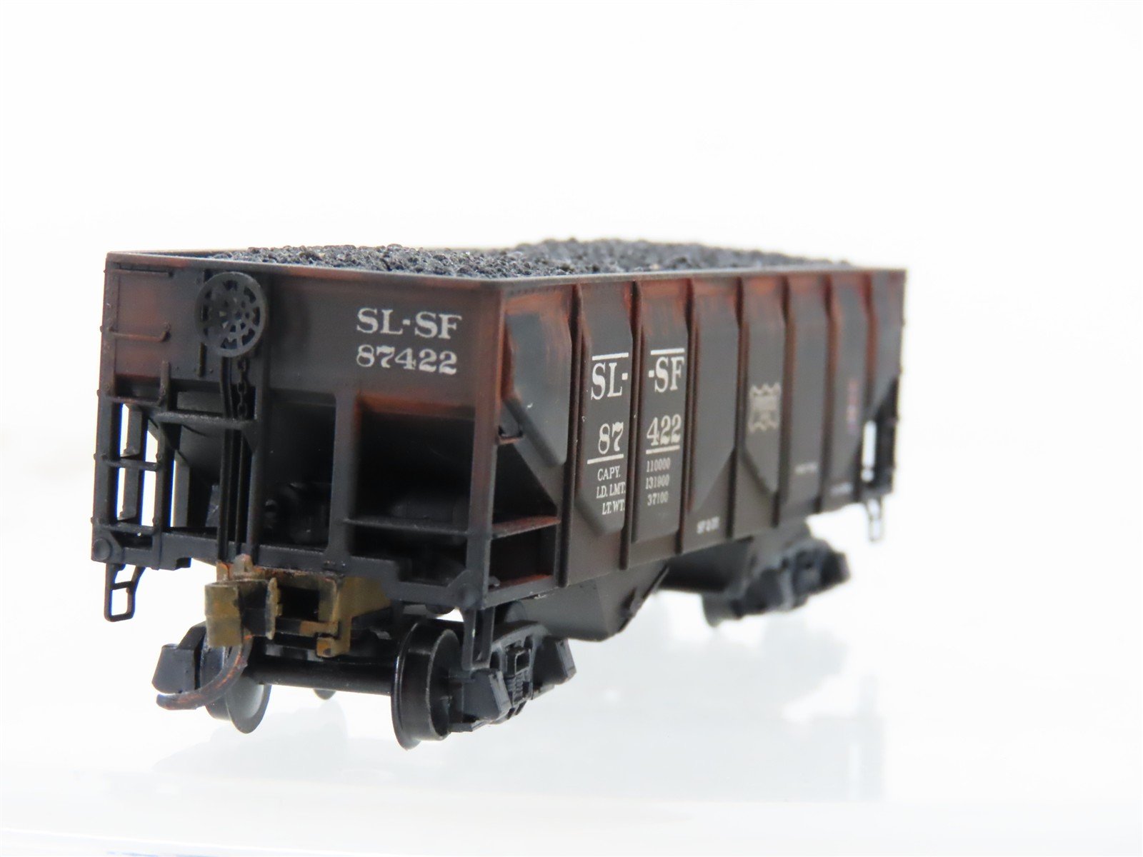 N Scale Micro-Trains MTL 08500050 SLSF Frisco 2-Bay Hopper #87422 Weathered