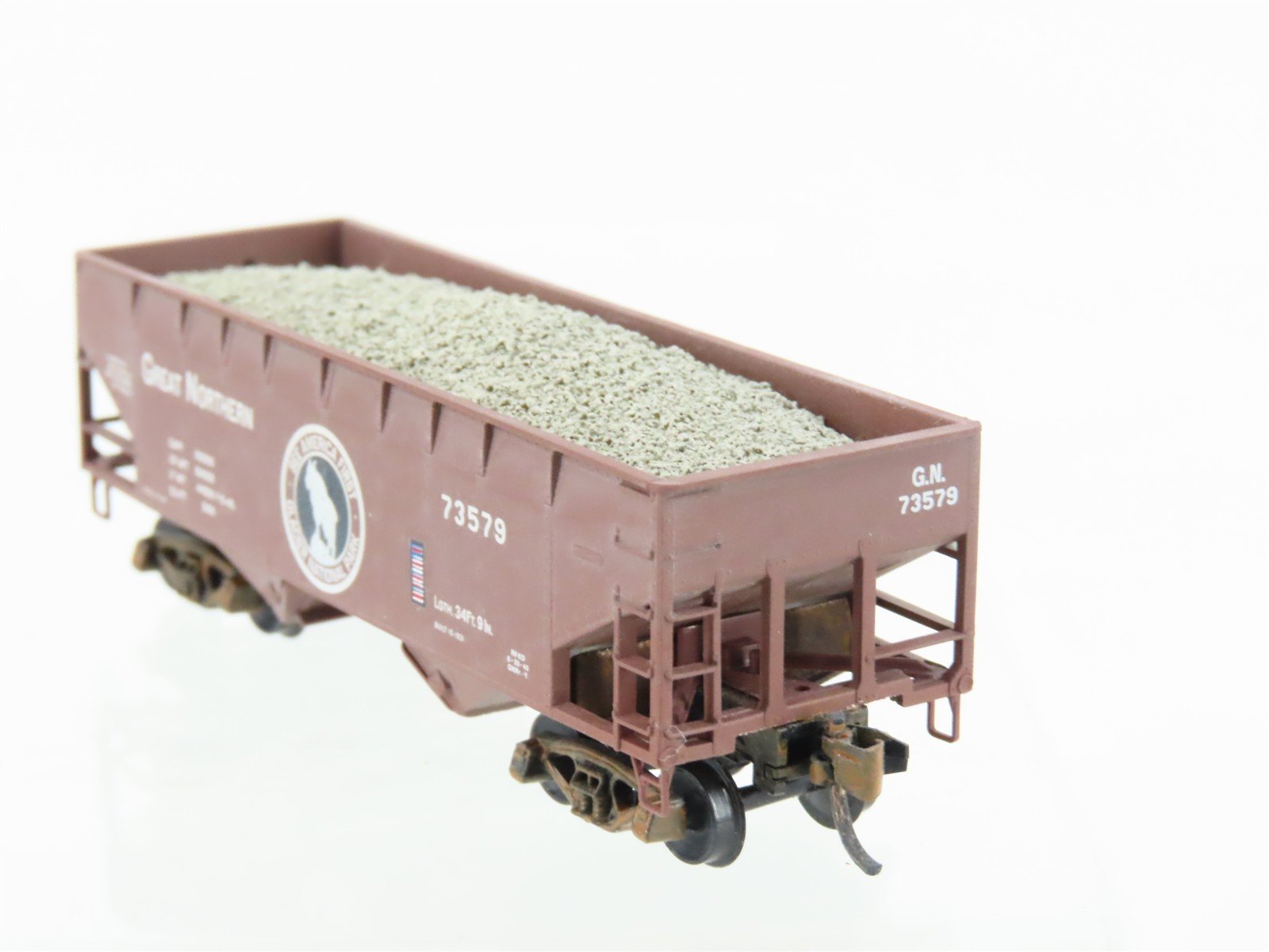 N Scale Micro-Trains/Kadee 55420 GN Great Northern 2-Bay Hopper #73579 Weathered