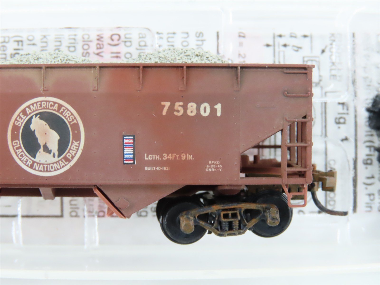N Micro-Trains MTL 05500420 GN Great Northern 2-Bay Hopper #75801 Weathered