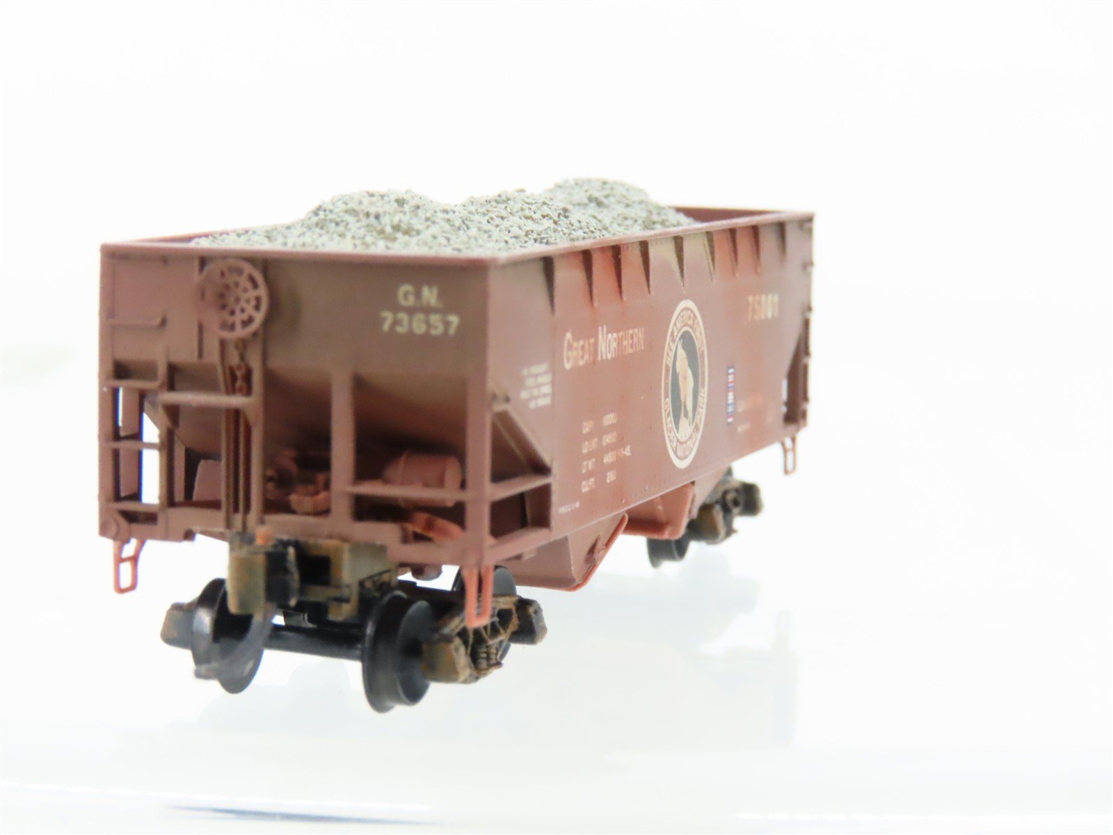 N Micro-Trains MTL 05500420 GN Great Northern 2-Bay Hopper #75801 Weathered