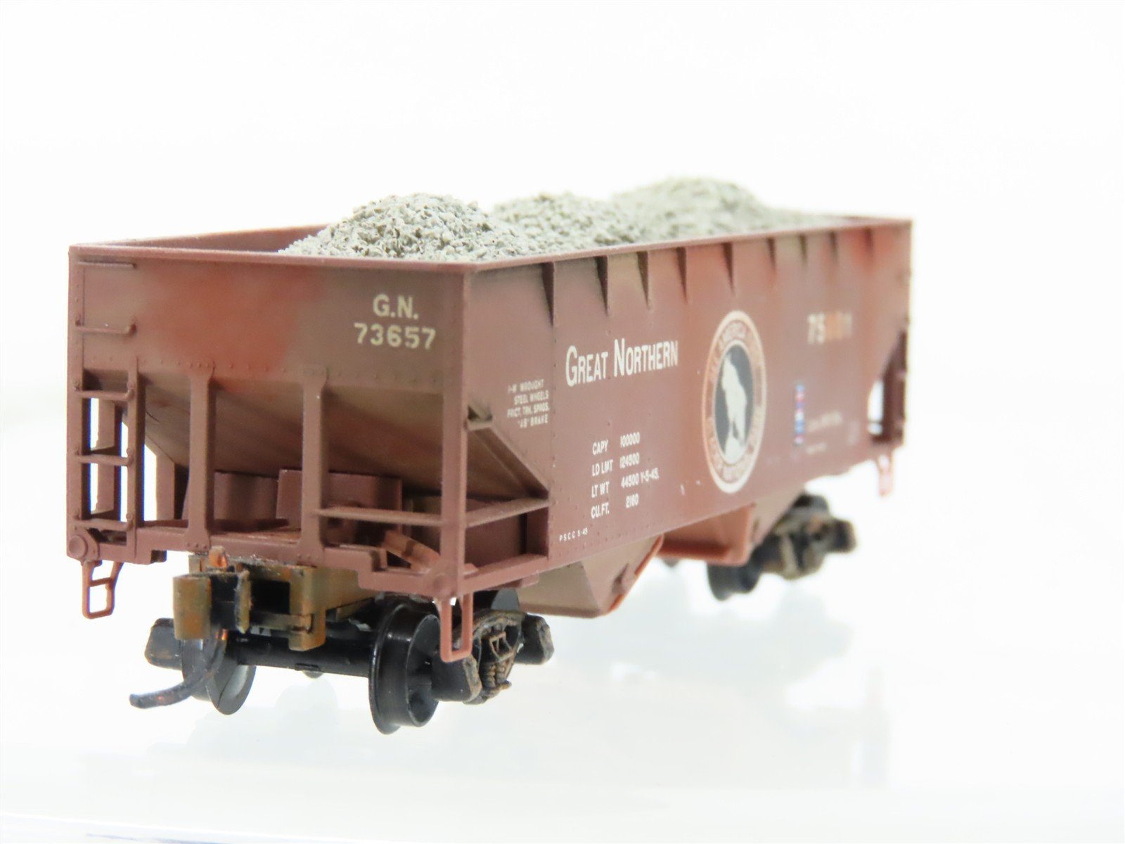 N Micro-Trains MTL 05500420 GN Great Northern 2-Bay Hopper #75801 Weathered