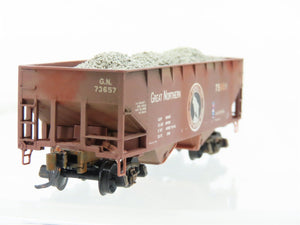 N Micro-Trains MTL 05500420 GN Great Northern 2-Bay Hopper #75801 Weathered
