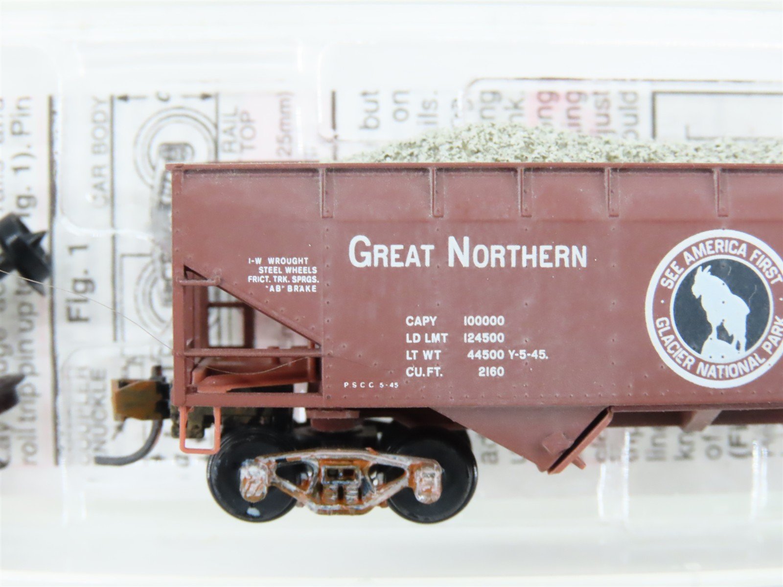 N Micro-Trains MTL 05500420 GN Great Northern 2-Bay Hopper #73657 Weathered