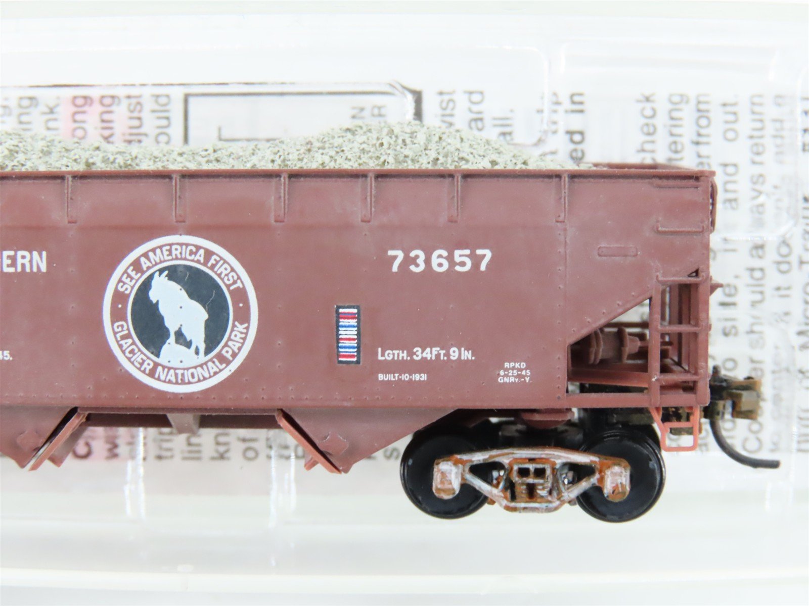 N Micro-Trains MTL 05500420 GN Great Northern 2-Bay Hopper #73657 Weathered
