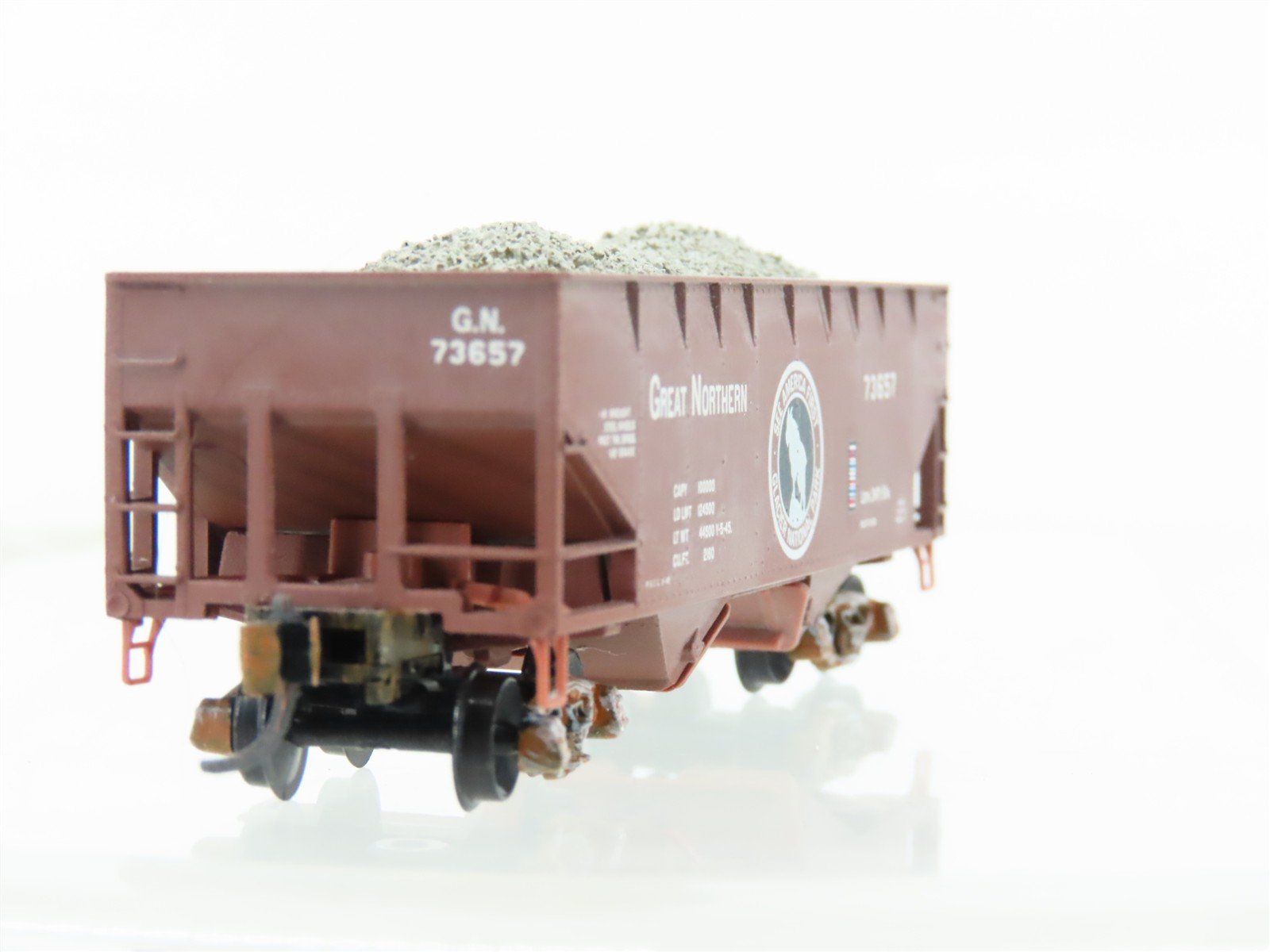 N Micro-Trains MTL 05500420 GN Great Northern 2-Bay Hopper #73657 Weathered