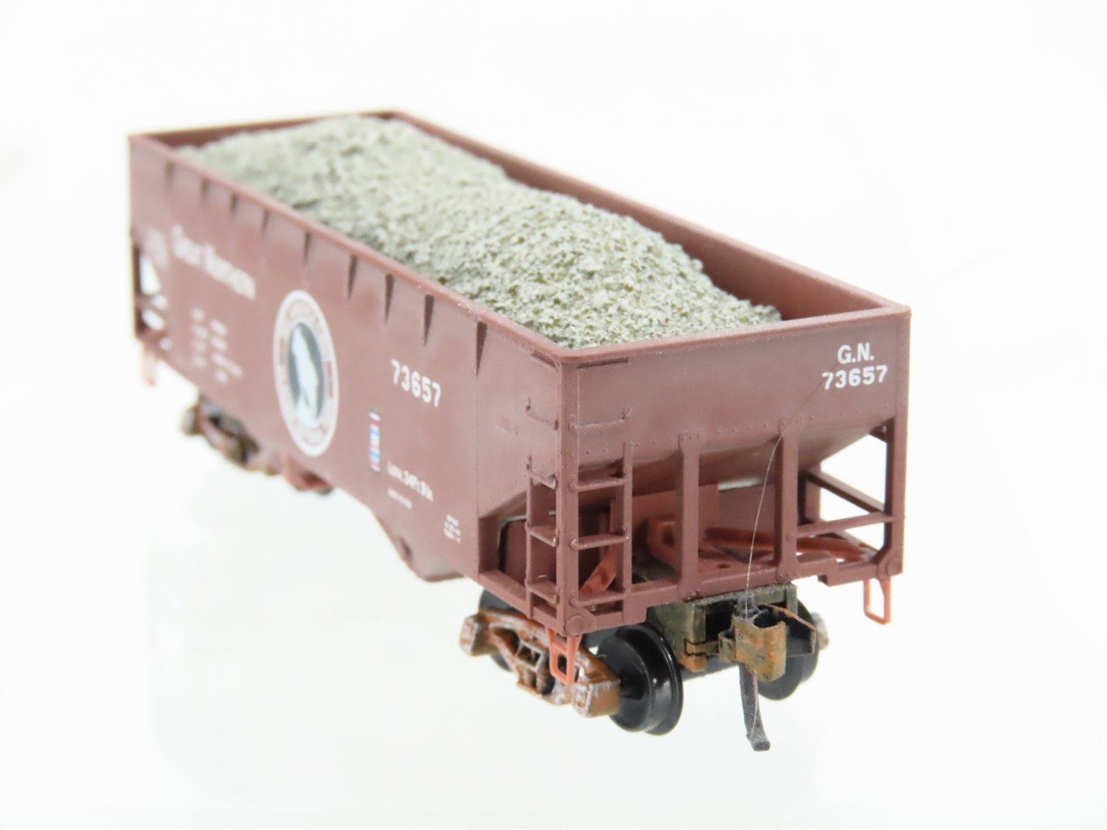 N Micro-Trains MTL 05500420 GN Great Northern 2-Bay Hopper #73657 Weathered