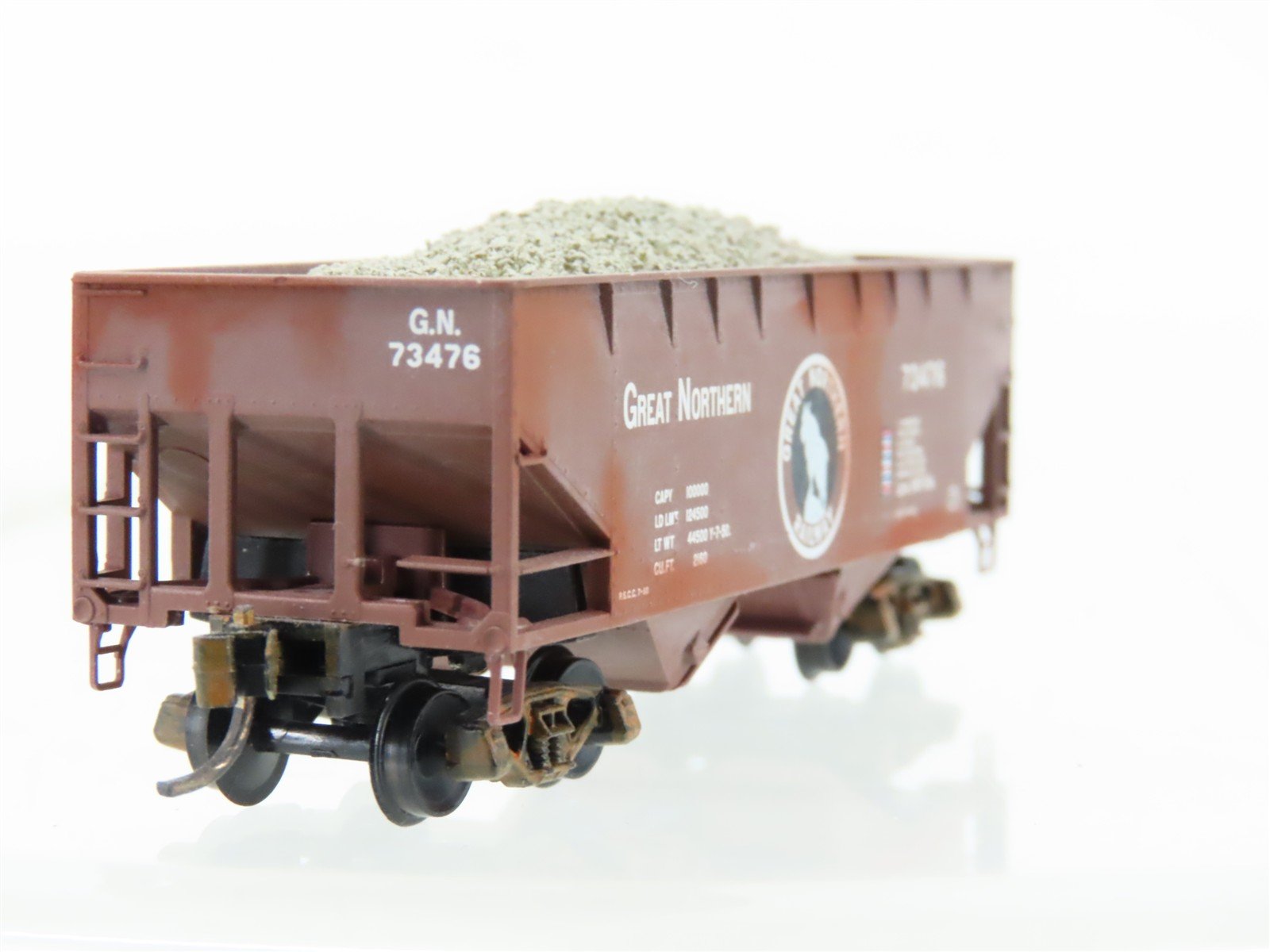 N Scale Micro-Trains MTL 55060 GN Great Northern 2-Bay Hopper #73476 Weathered