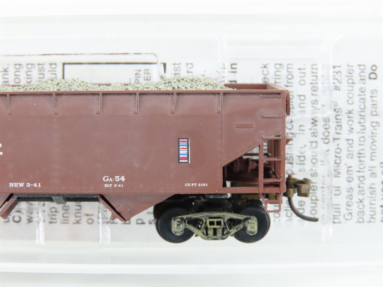 N Scale Micro-Trains MTL 55010 ATSF Santa Fe 2-Bay Hopper #180806 Weathered