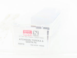 N Scale Micro-Trains MTL 55010 ATSF Santa Fe 2-Bay Hopper #180806 Weathered