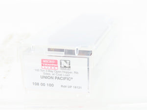 N Micro-Trains 10800100 MTL UP Union Pacific 3-Bay Hopper #18121 Weathered