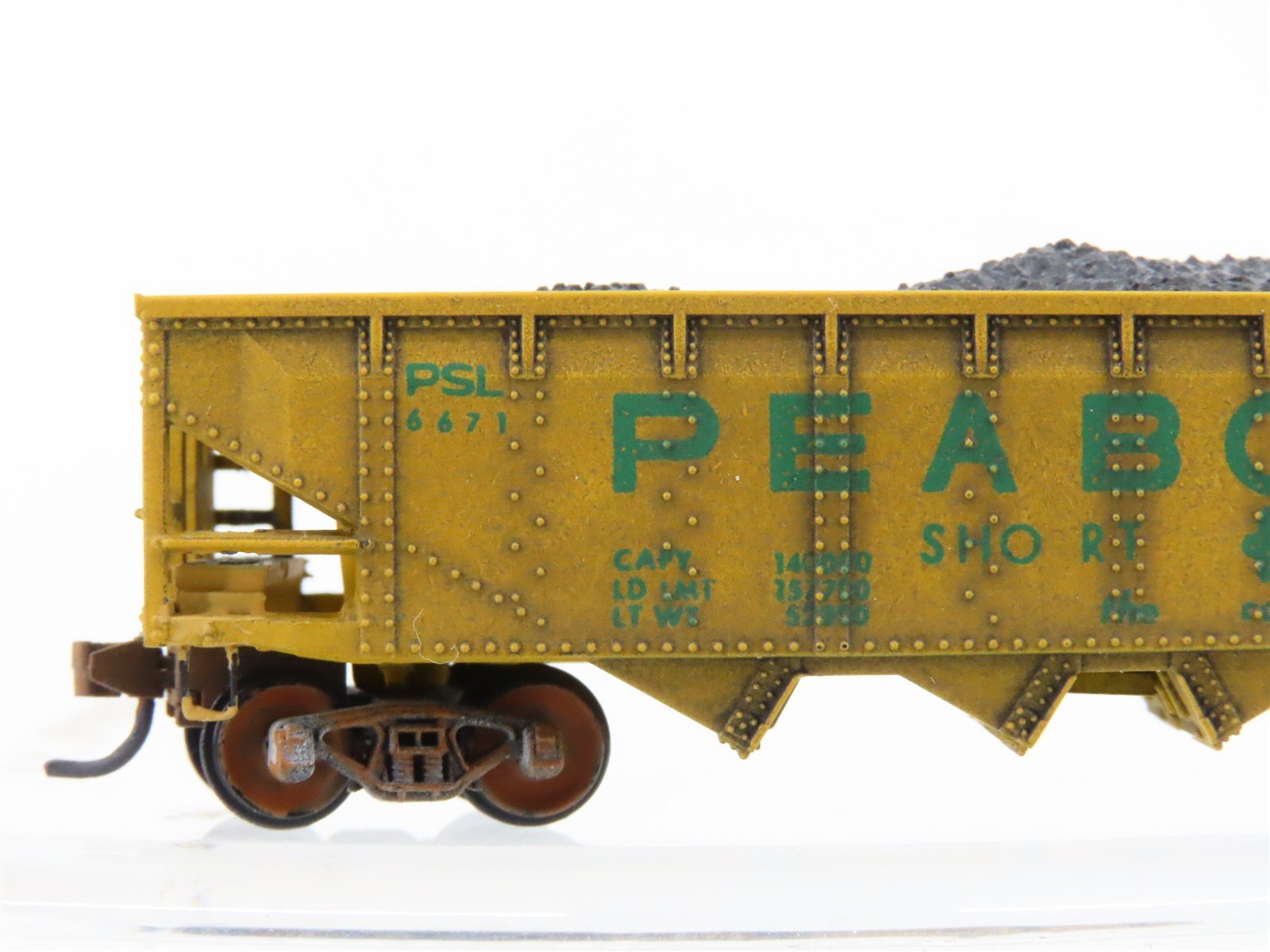 N Scale Atlas Trainman PSL Peabody 3-Bay Open Hopper #6671 Weathered