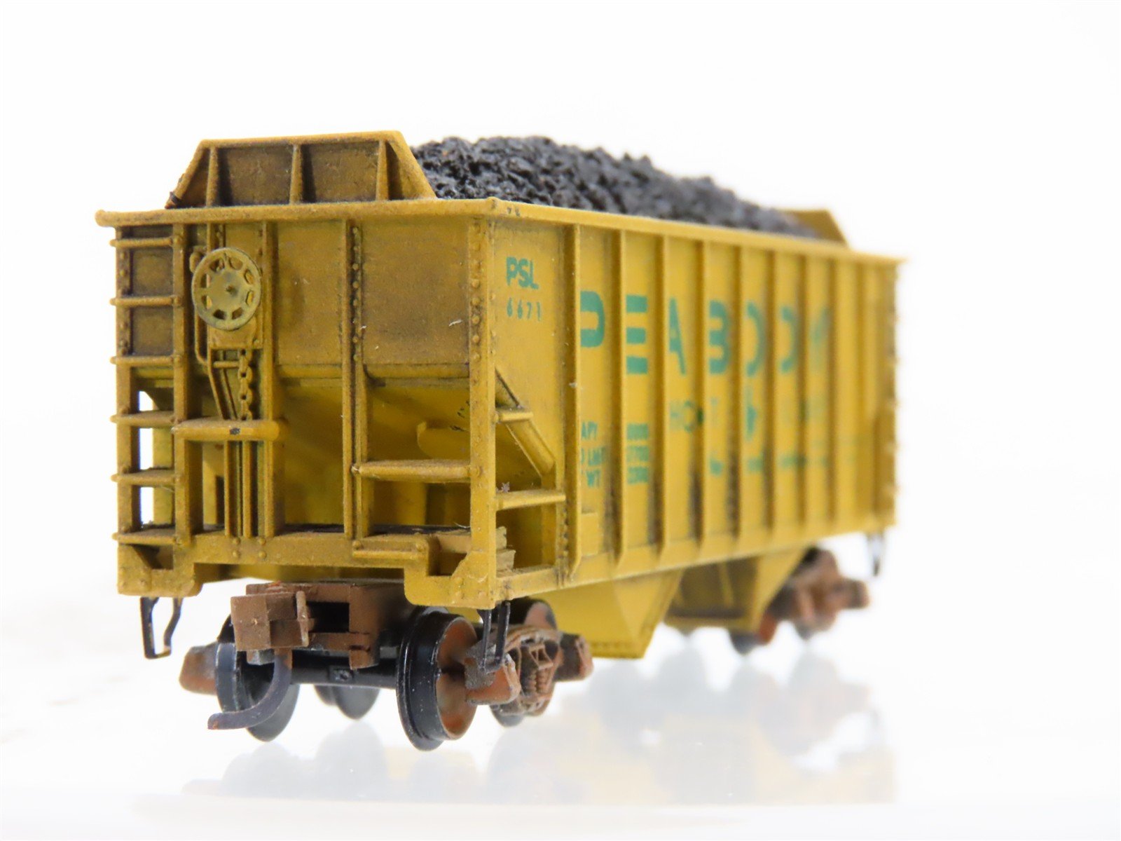 N Scale Atlas 2344 PSL Peabody 2-Bay Open Hopper #6671 Weathered