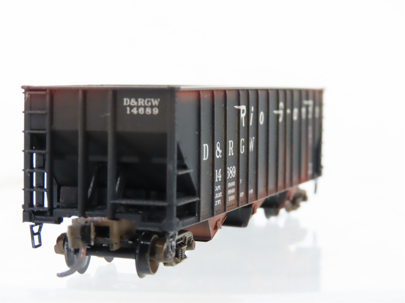 N Scale Micro-Trains 108060 MTL DRGW 3-Ton Open Hopper #14689 Weathered