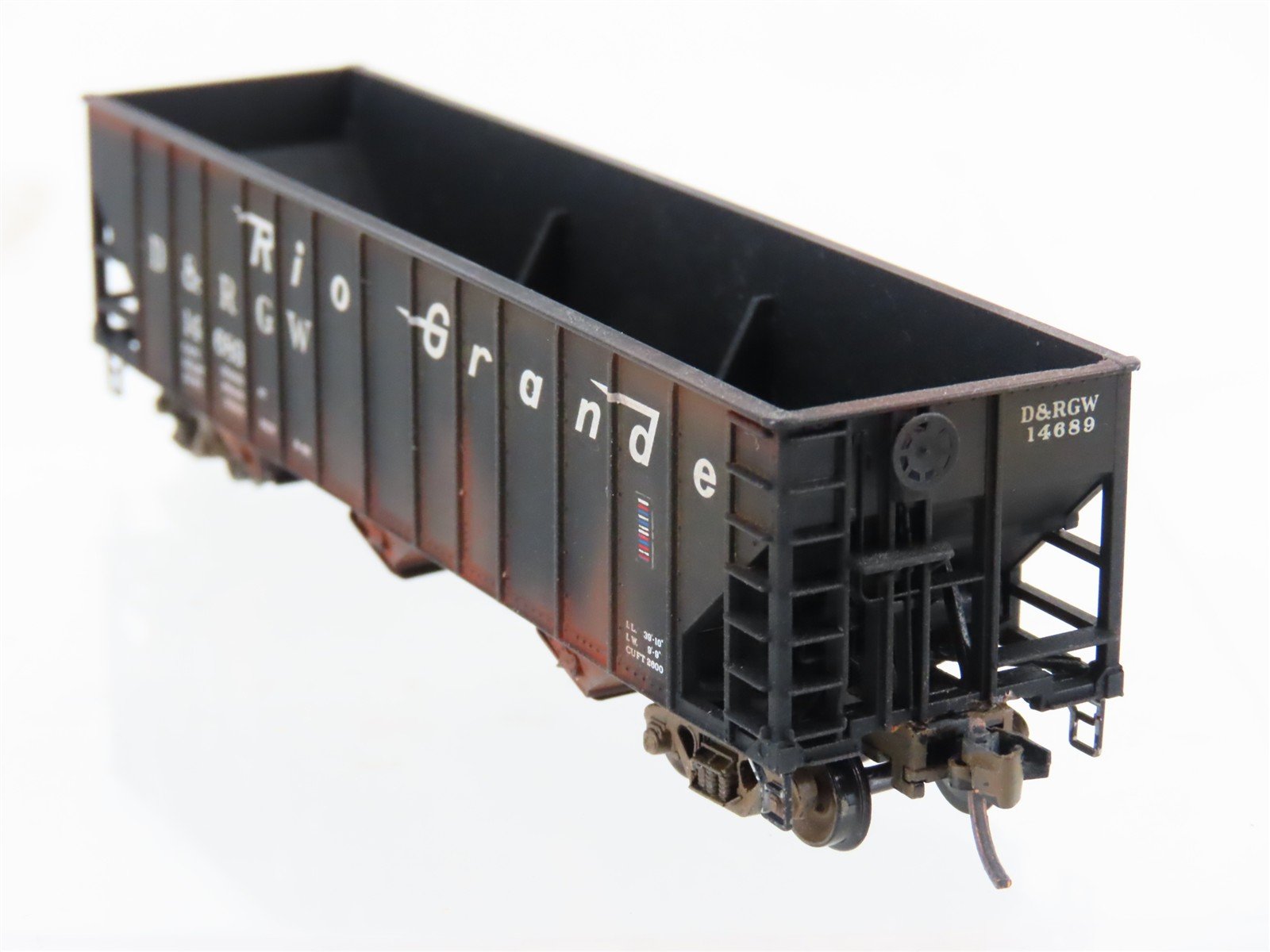 N Scale Micro-Trains 108060 MTL DRGW 3-Ton Open Hopper #14689 Weathered