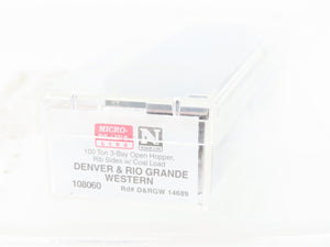 N Scale Micro-Trains 108060 MTL DRGW 3-Ton Open Hopper #14689 Weathered