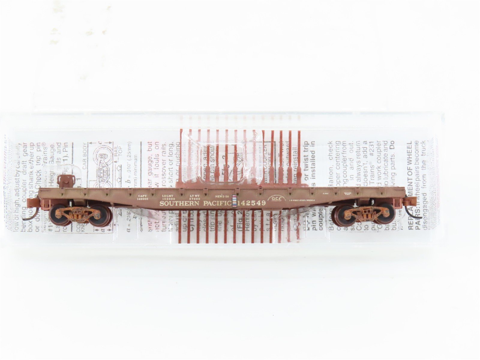 N Scale Micro-Trains 45030 SP Southern Pacific 50' Flatcar #142549 Weathered