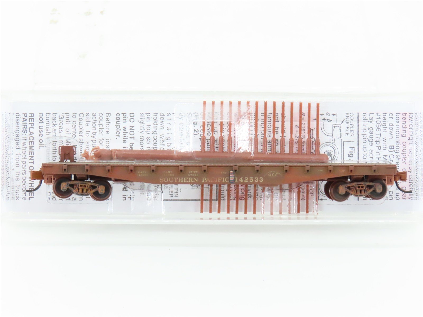 N Scale Micro-Trains 04553030 SP Southern Pacific 50' Flatcar #142533 Weathered
