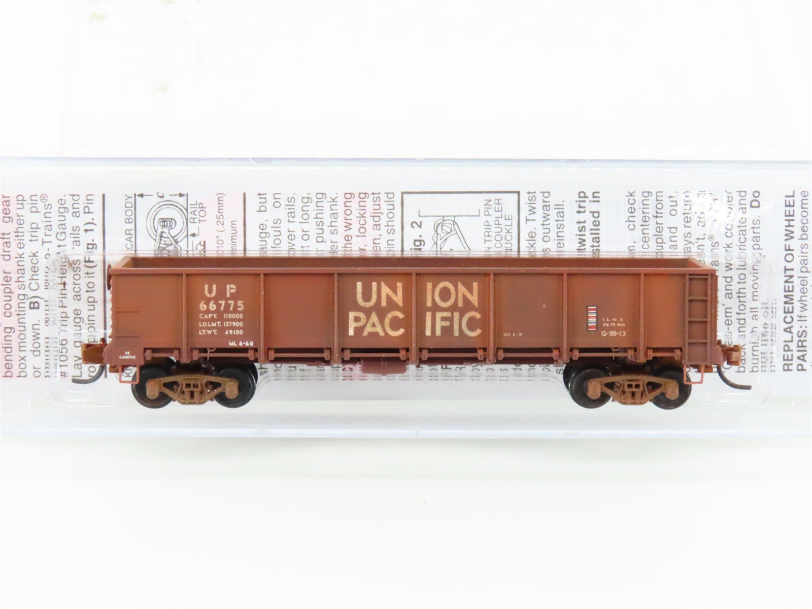 N Scale Micro-Trains 08300010 UP Union Pacific 40' Gondola #66775 Weathered