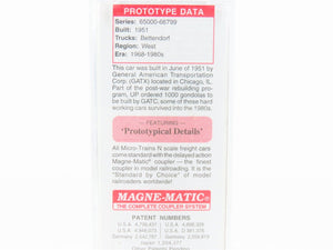 N Scale Micro-Trains 08300010 UP Union Pacific 40' Gondola #66775 Weathered