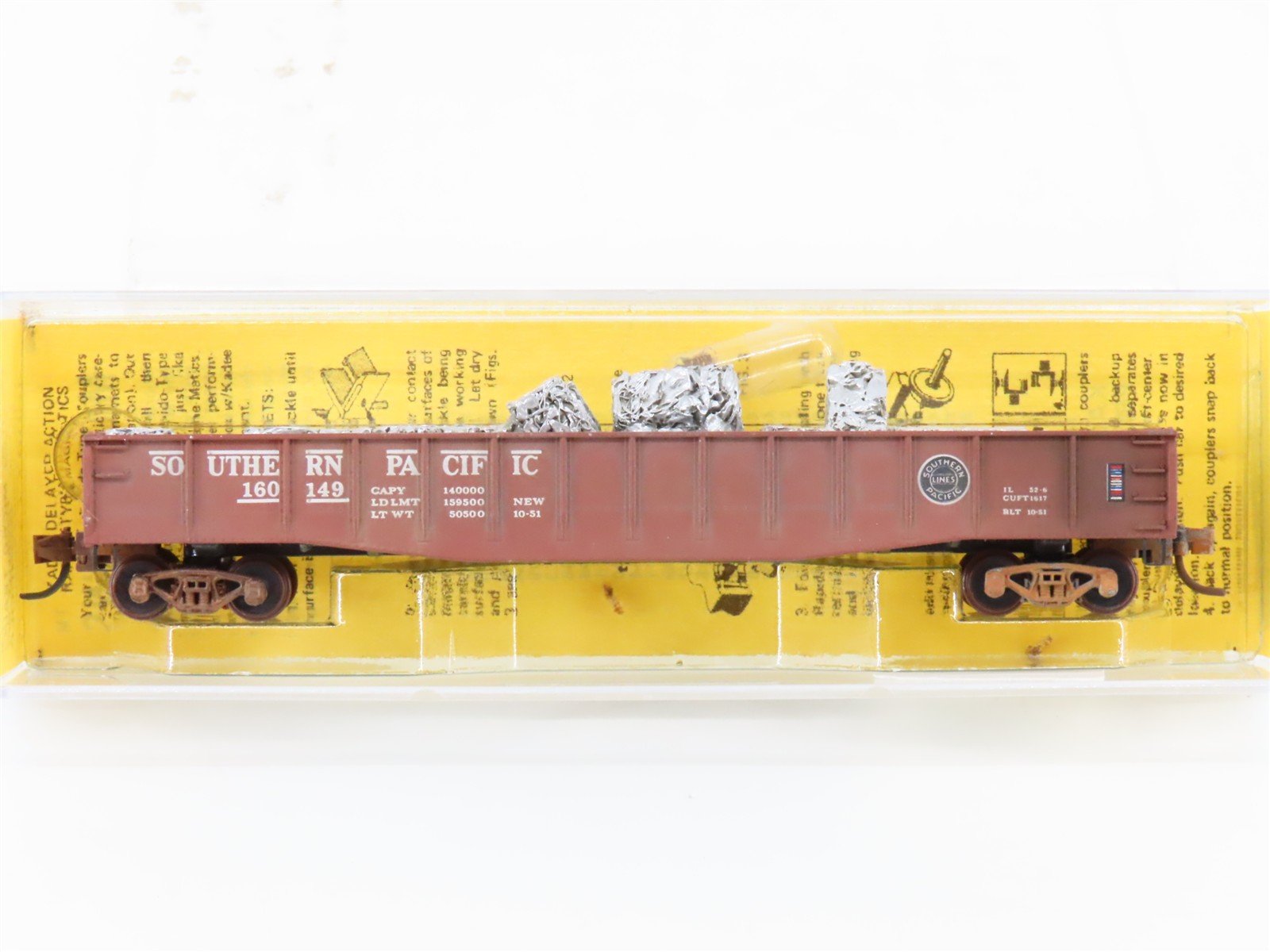 N Micro-Trains/Kadee 46091 SP Southern Pacific Gondola #160149 wLoad Weathered