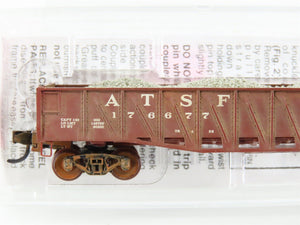 N Scale Micro-Trains 62030 ATSF Santa Fe 50' Gondola #176677 Weathered