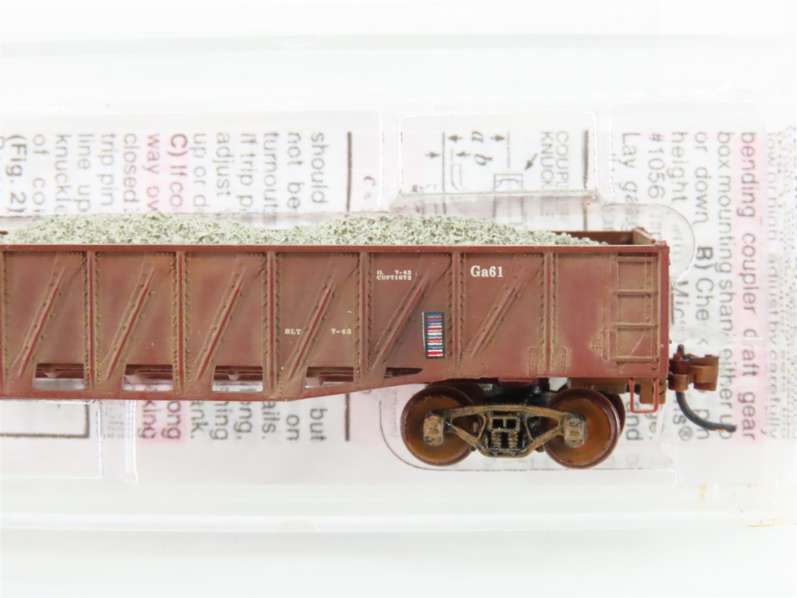 N Scale Micro-Trains 62030 ATSF Santa Fe 50' Gondola #176677 Weathered