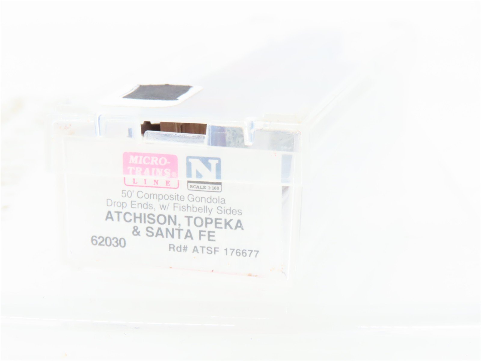 N Scale Micro-Trains 62030 ATSF Santa Fe 50' Gondola #176677 Weathered