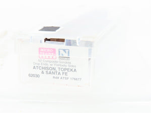 N Scale Micro-Trains 62030 ATSF Santa Fe 50' Gondola #176677 Weathered