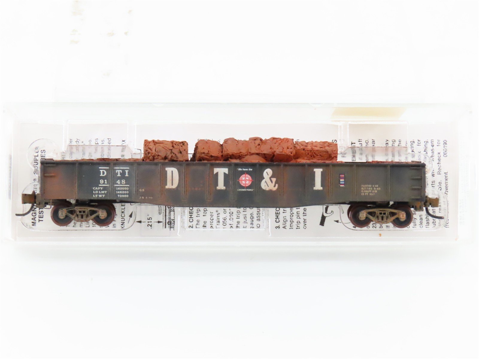 N Scale Micro-Trains 46077 DT&I Railway 50' Gondola #9148 w/Load Weathered