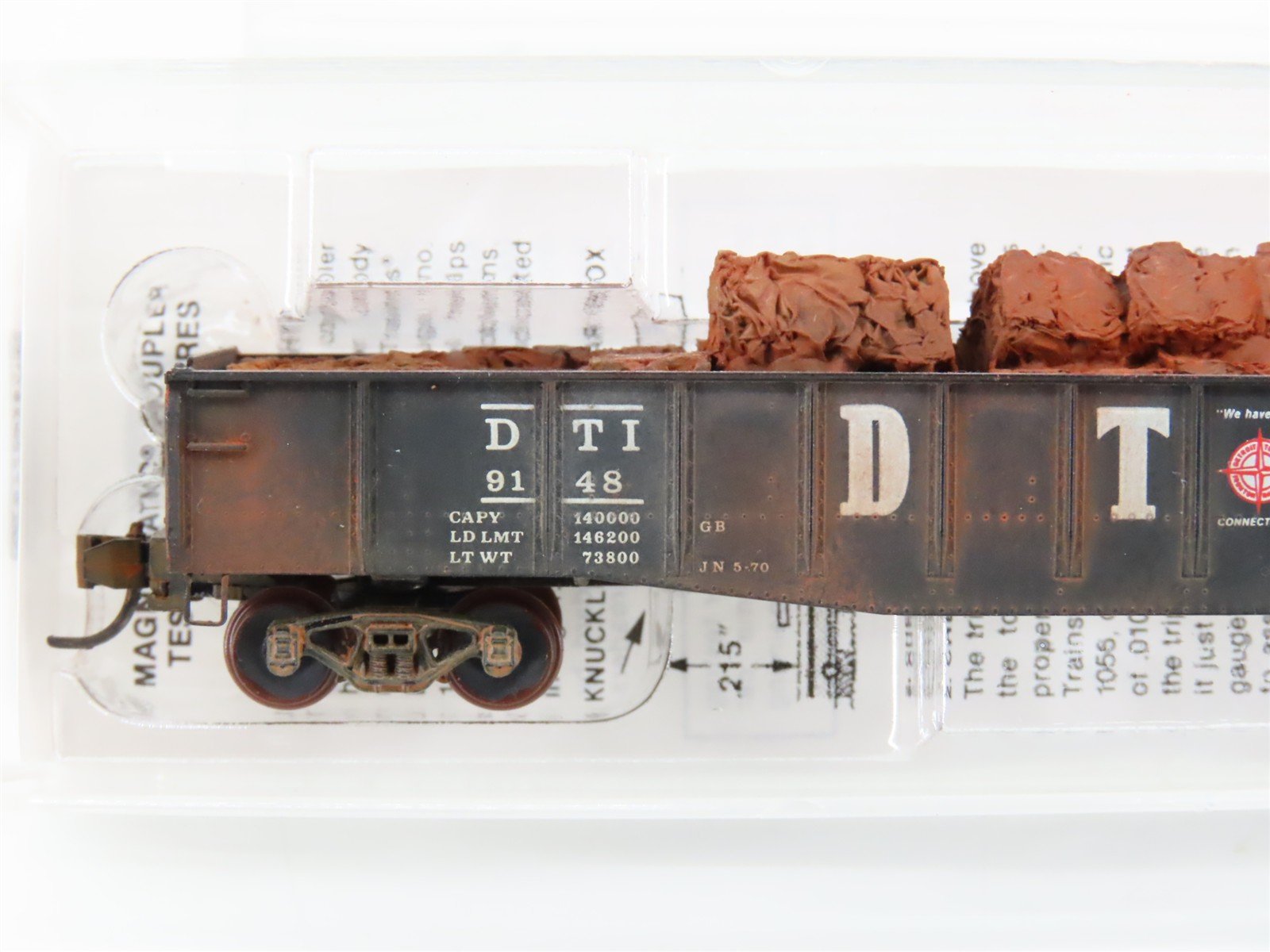 N Scale Micro-Trains 46077 DT&I Railway 50' Gondola #9148 w/Load Weathered