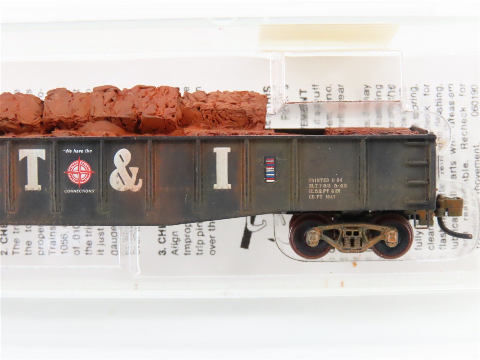N Scale Micro-Trains 46077 DT&I Railway 50' Gondola #9148 w/Load Weathered