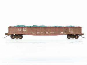 N Scale Micro-Trains MTL ATSF Santa Fe 50' Gondola #7504 w/Load Weathered