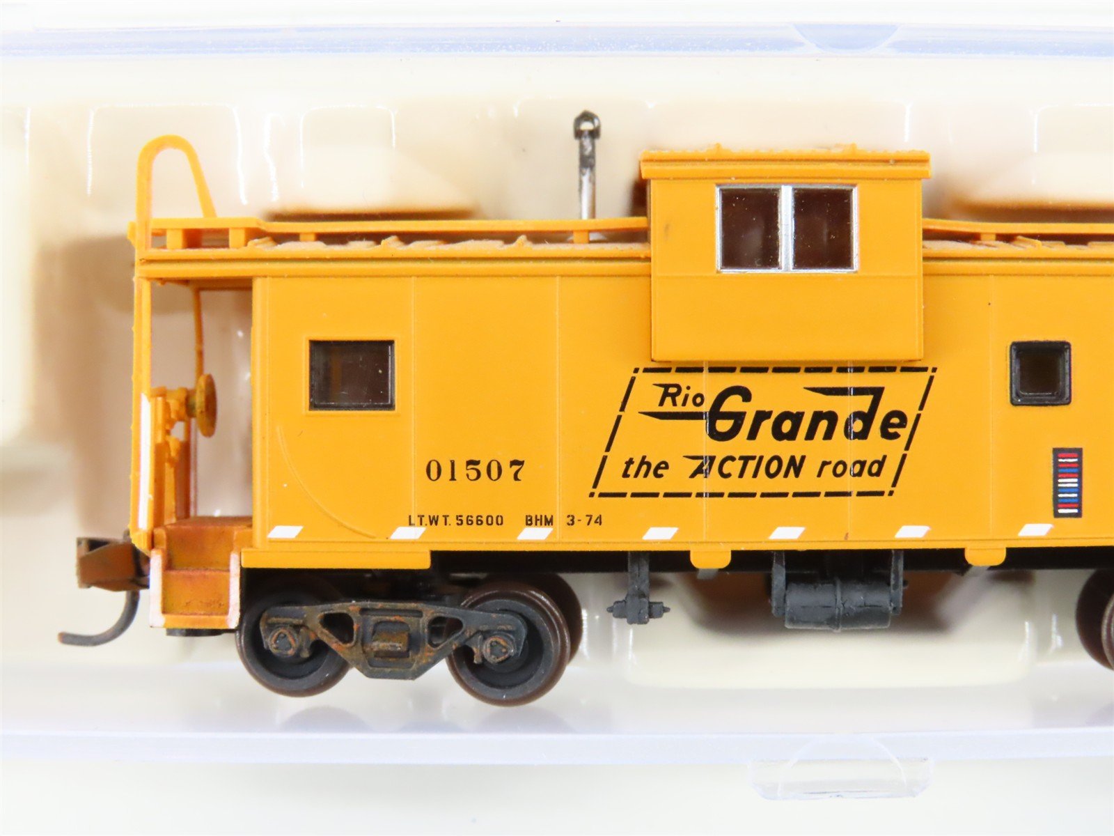 N Scale Atlas 30619 DRGW Rio Grande Extend Vision Caboose #61507 Weathered