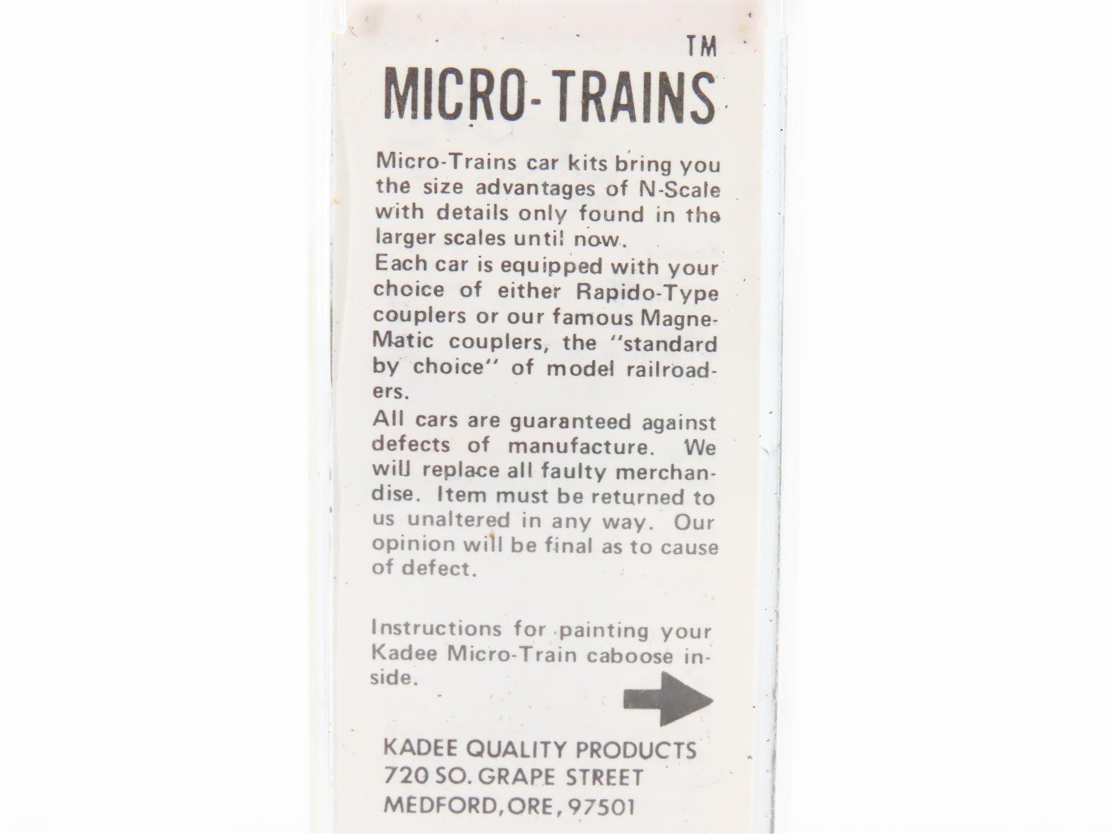 N Scale Micro-Trains/Kadee 50010 UP Union Pacific Caboose #3530 Weathered