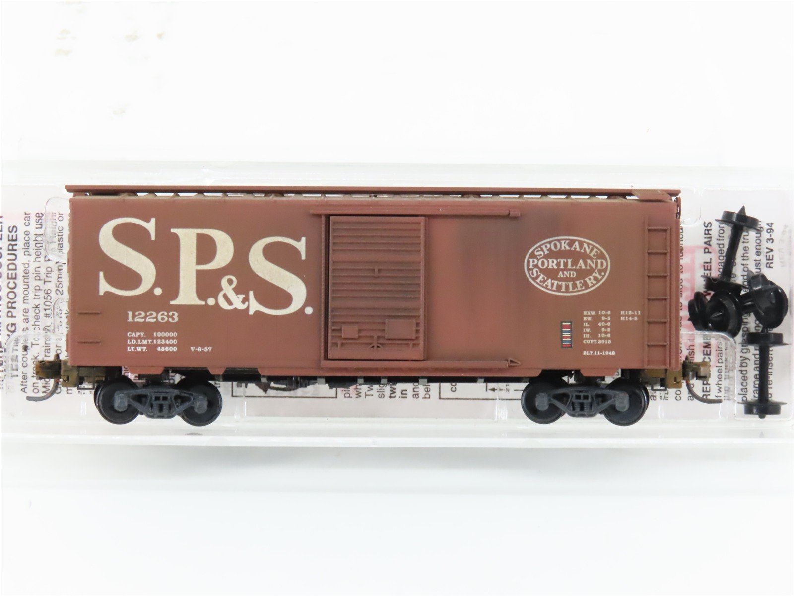 N Micro-Trains MTL 20246 SP&S Railway 40' Standard Boxcar #12263 Weathered