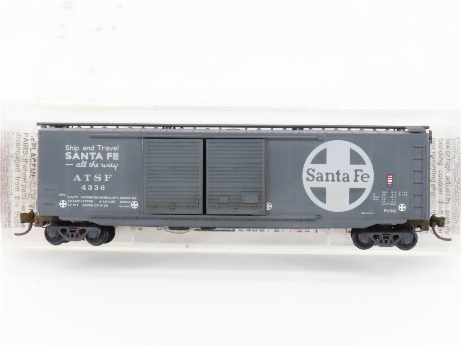 N Scale Micro-Trains MTL 34250 ATSF Santa Fe 50' Boxcar #4336 Weathered