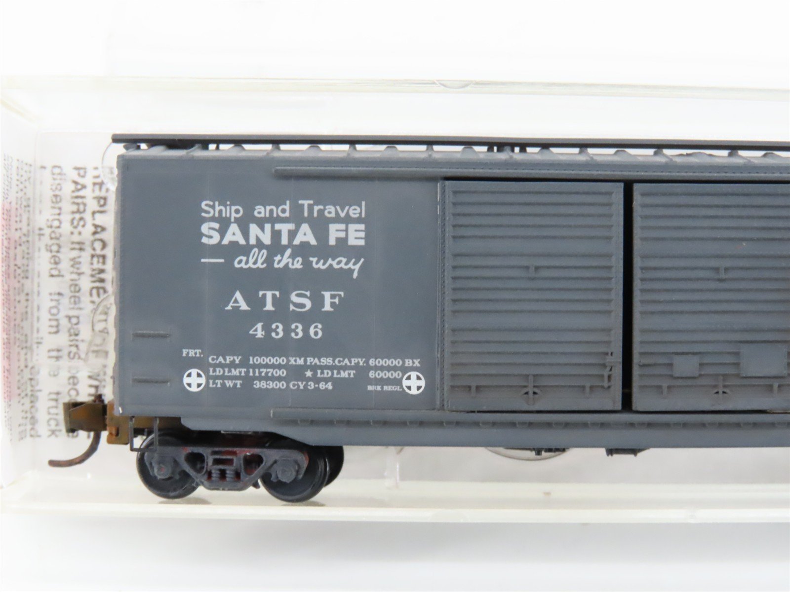 N Scale Micro-Trains MTL 34250 ATSF Santa Fe 50' Boxcar #4336 Weathered