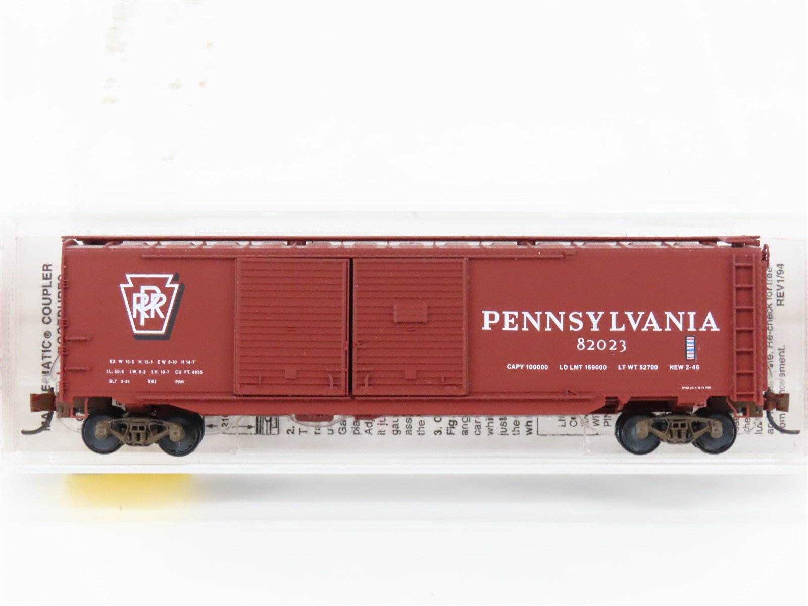 N Scale Micro-Trains MTL 78010 PRR Pennsylvania 50' Boxcar #82023 Weathered