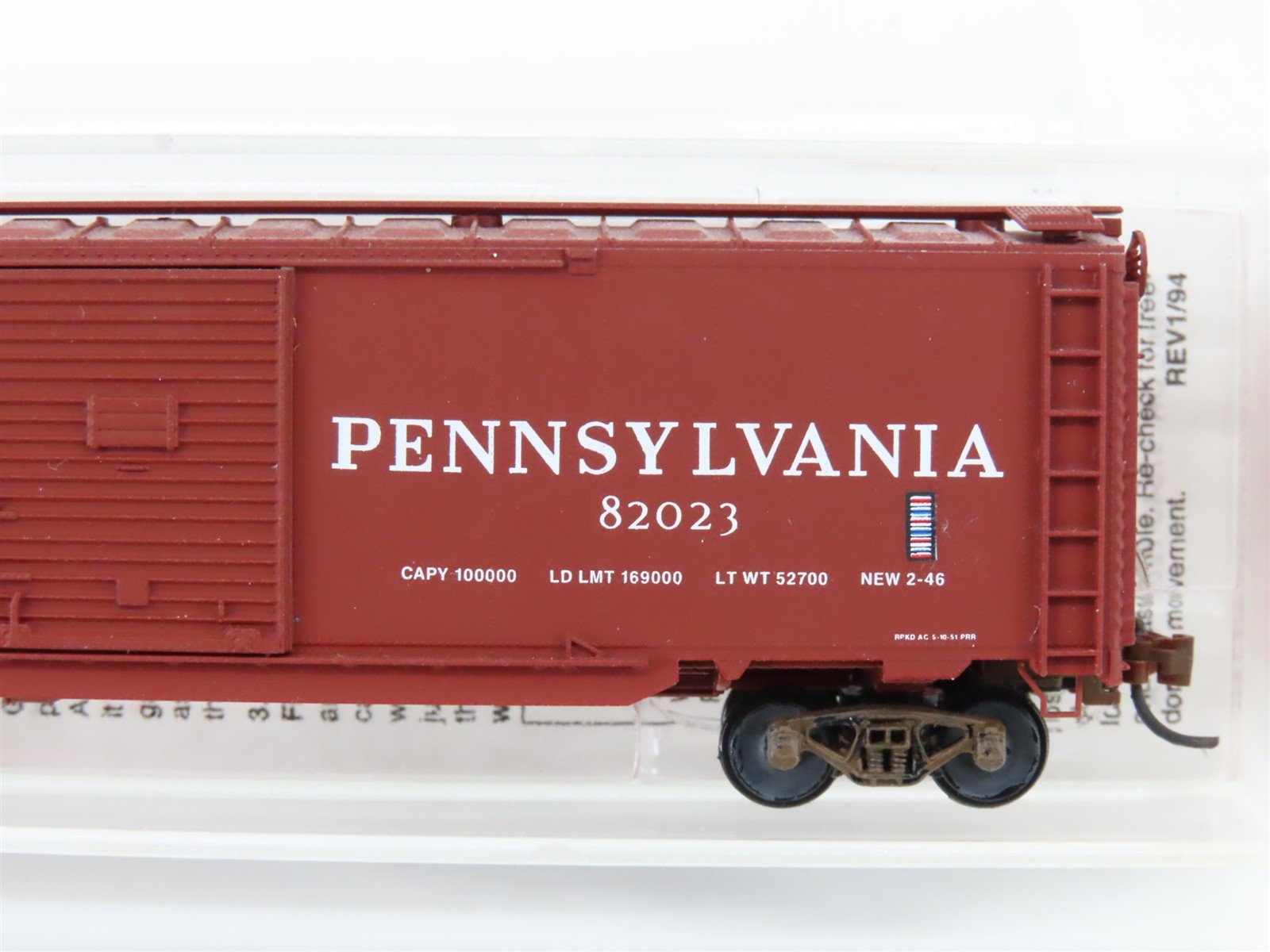 N Scale Micro-Trains MTL 78010 PRR Pennsylvania 50' Boxcar #82023 Weathered