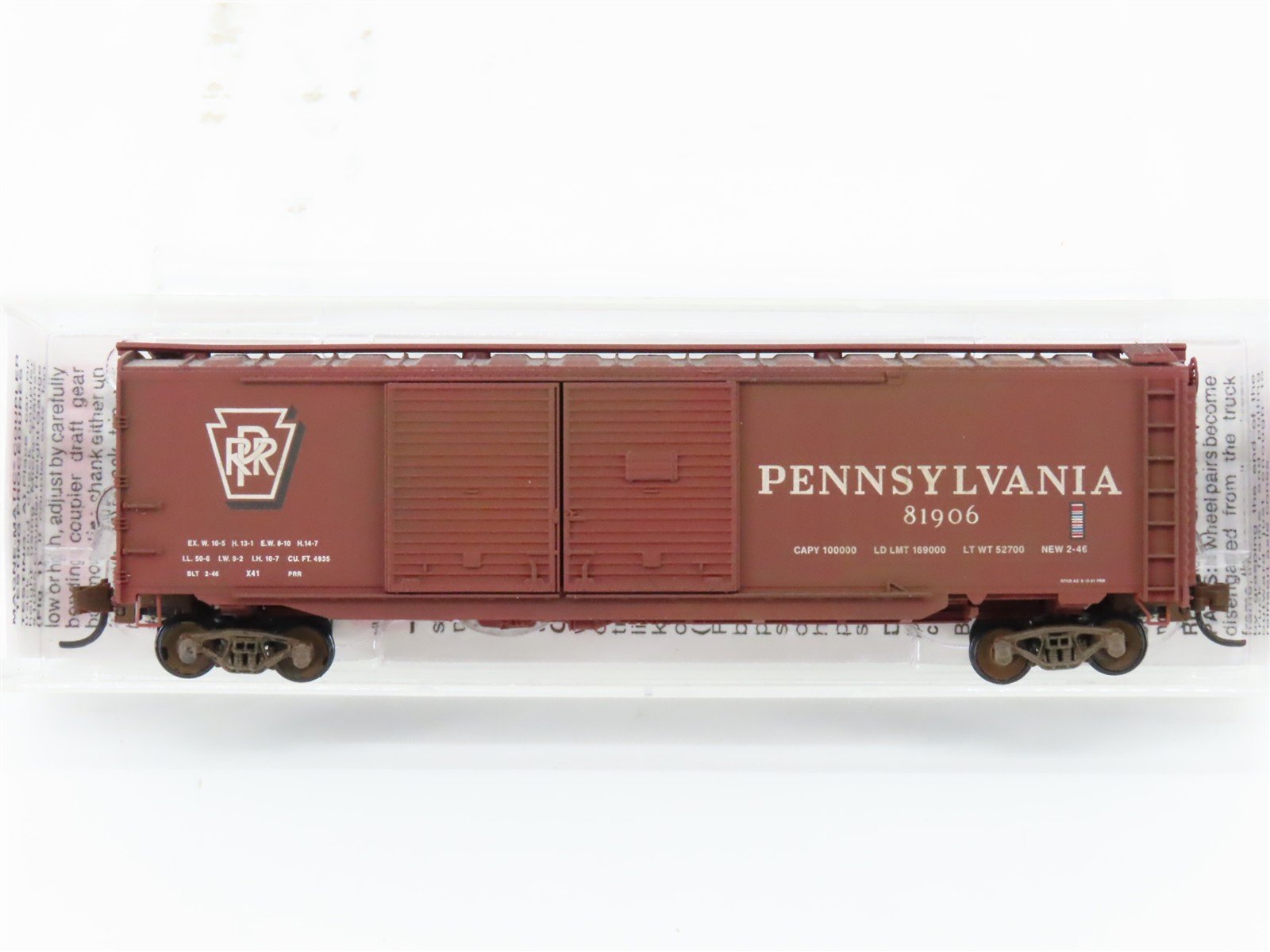 N Scale Micro-Trains MTL 78010 PRR Pennsylvania 50' Boxcar #81906 Weathered