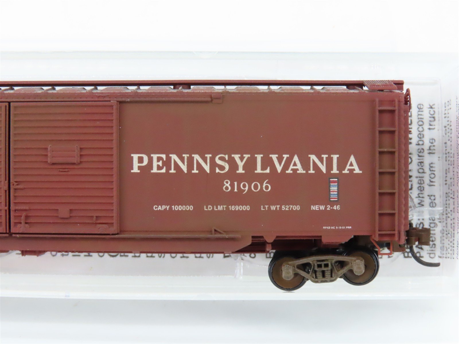 N Scale Micro-Trains MTL 78010 PRR Pennsylvania 50' Boxcar #81906 Weathered