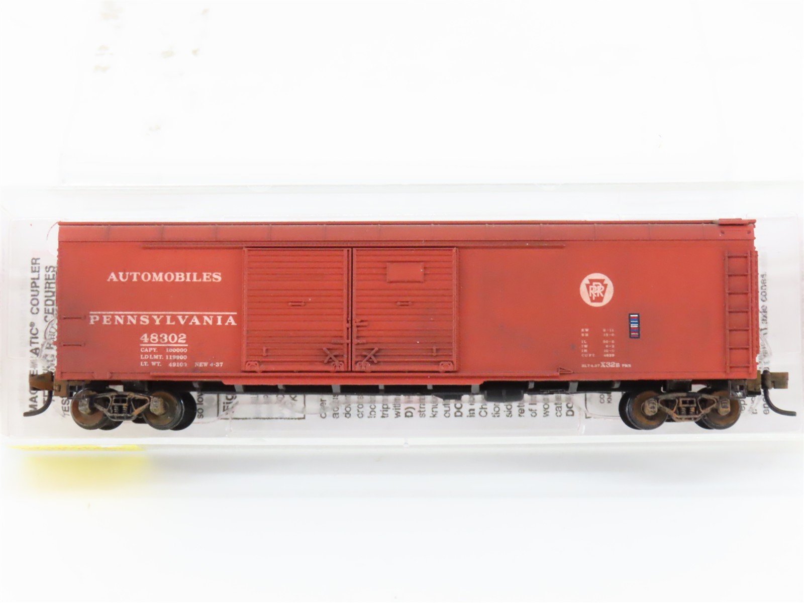 N Scale Micro-Trains MTL 79010 PRR Pennsylvania 50' Boxcar #48302 Weathered
