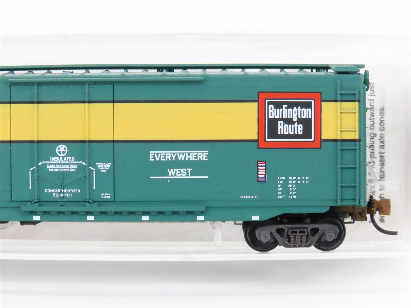 N Scale Micro-Trains MTL 32370 RBBX Burlington 50' Boxcar #79468 Weathered