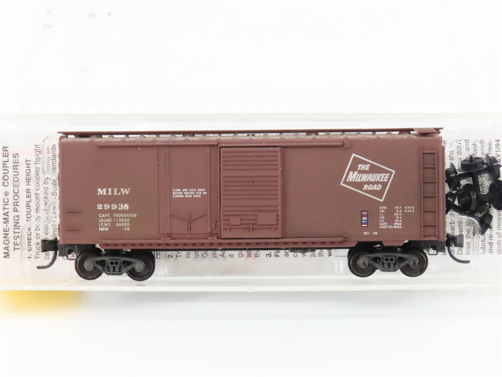 N Scale Micro-Trains MTL 22180 MILW Milwaukee Road 40' Boxcar #22938 Weathered